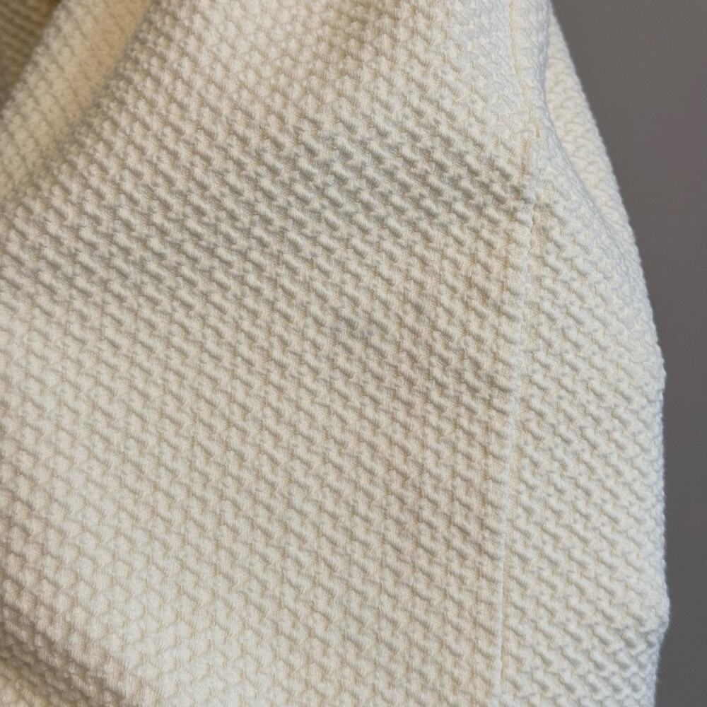 Anthropologie Ganni Textured Mini Dress Women S Cream Fit & Flare Short Sleeve - Picture 5 of 11